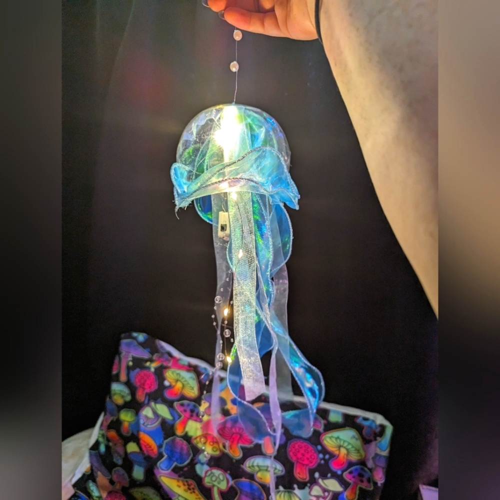 Blue jellyfish light up hang up.